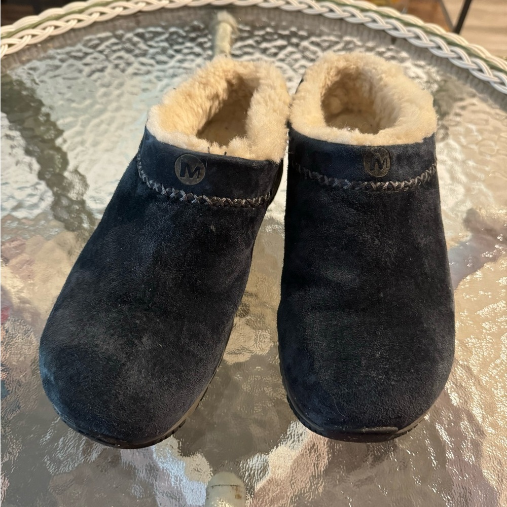 Merrell Womens Suede Clogs Navy Sz 8